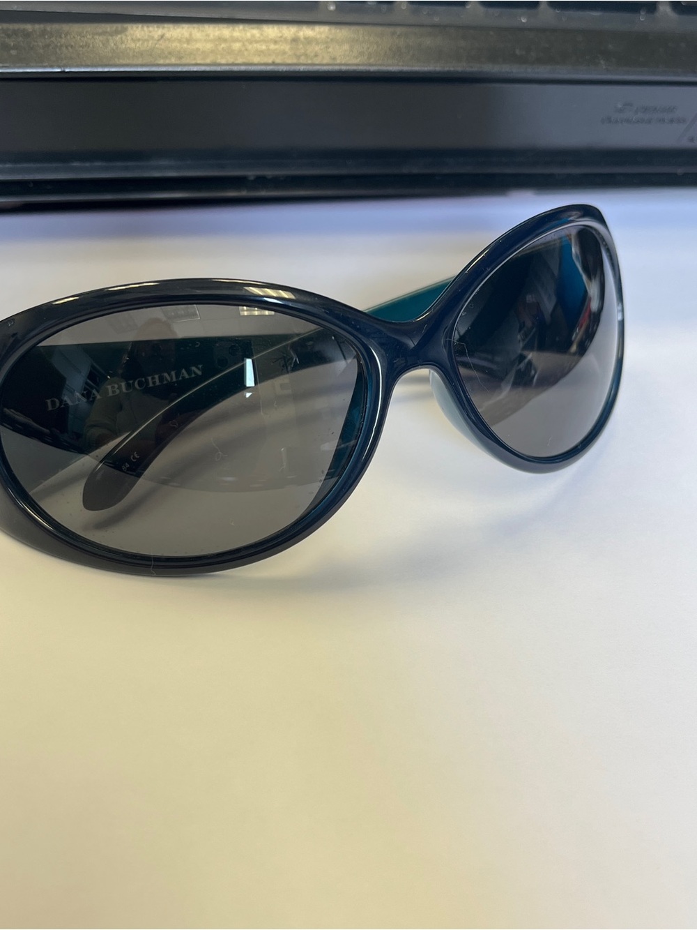 Dana Buchman Dark Blue Oval Sunglasses